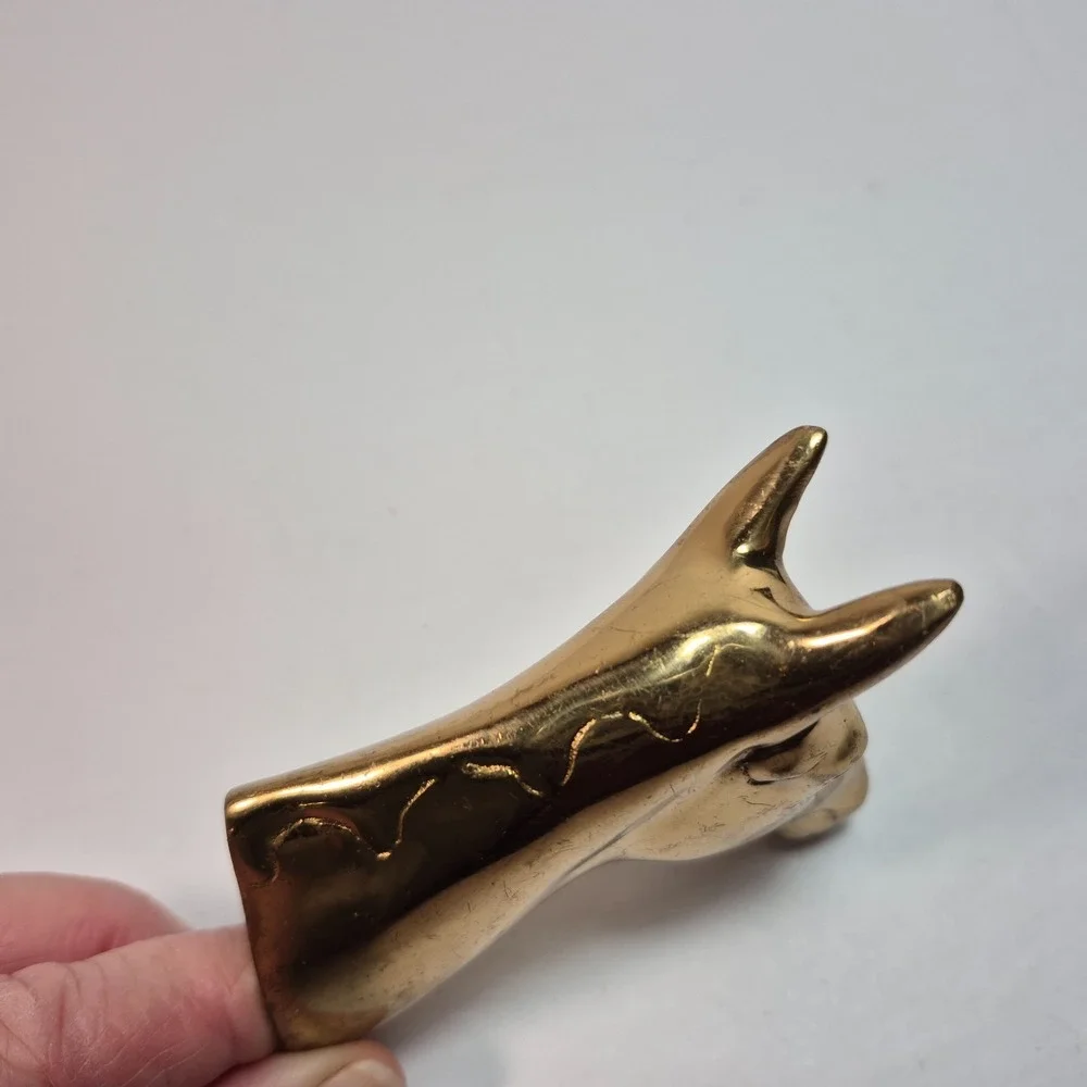 Vintage Brass Horse Head Wall Farmhouse Barn Equestrian Leash Coat Hanger 3D